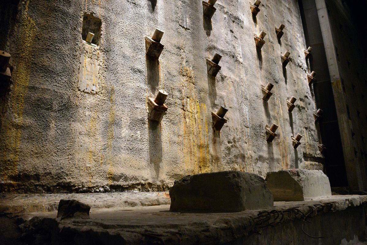 27B Original Slurry Concrete Retaining Wall Was Used To Prevent Hudson River Water From Seeping Into The Site In Foundation Hall 911 Museum New York